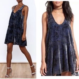 Free People Blue Velvet Ellie Burn Out Dress Size S